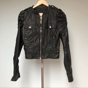 Arden B black faux leather jacket